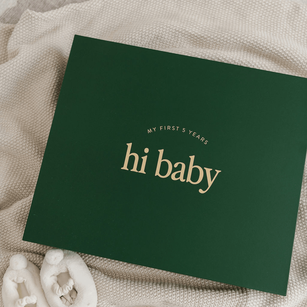 Hi Baby Baby Book - Forest Green - Bloom Store