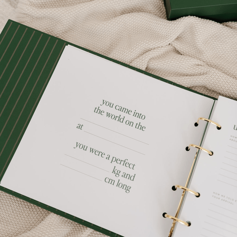 Hi Baby Baby Book - Forest Green - Bloom Store